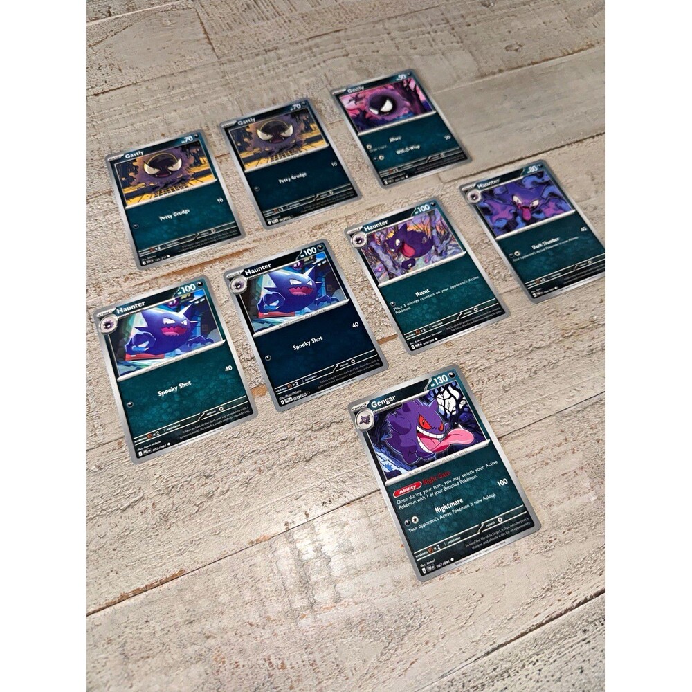 Pokemon Gastly Haunter Gengar 8 Card Evolution Lot Ascended Heroes Paldean Fates